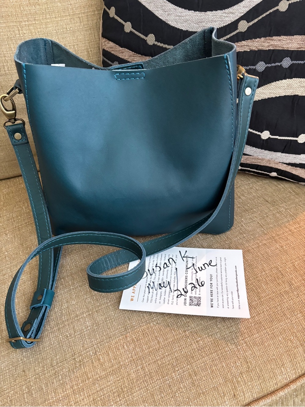 Portland Leather Goods Butterly Bag in Harbor!